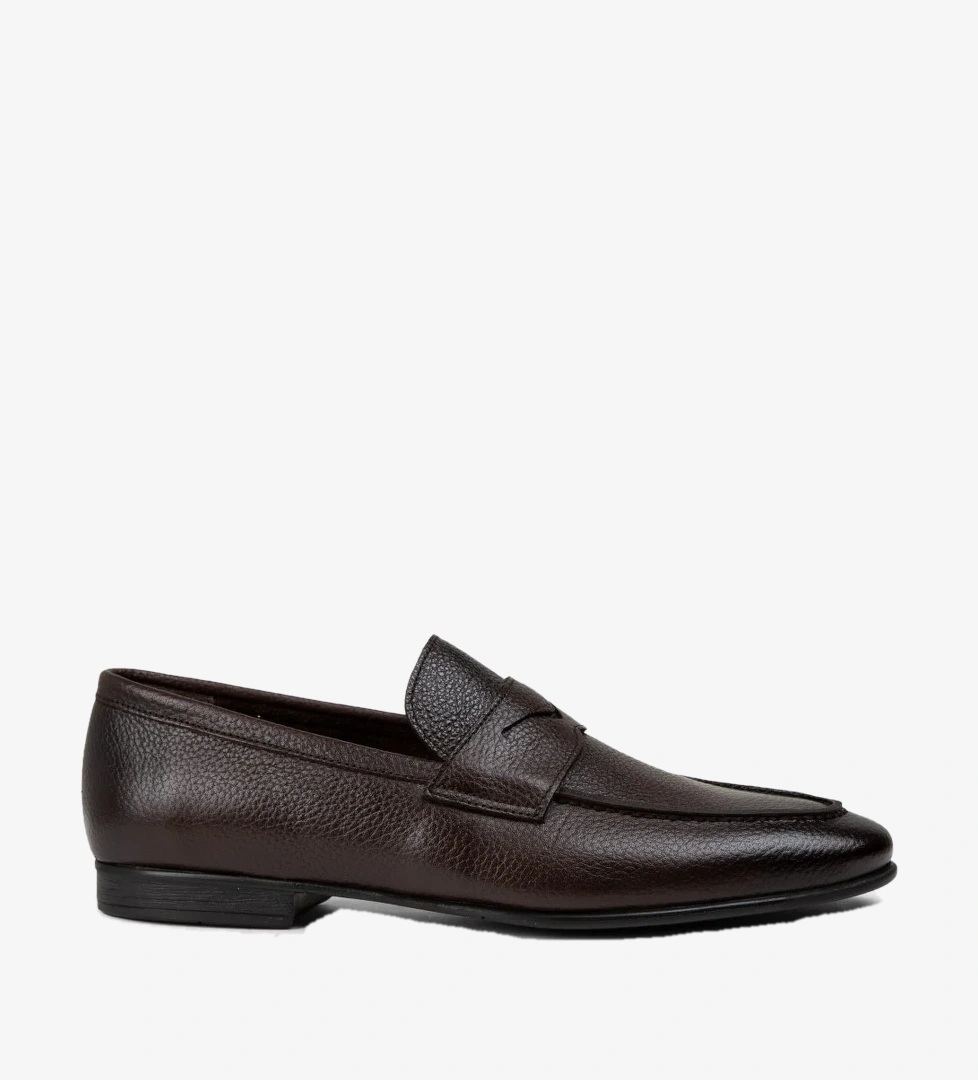 Hakiki Deri Kahverengi Erkek Loafer Ayakkabı