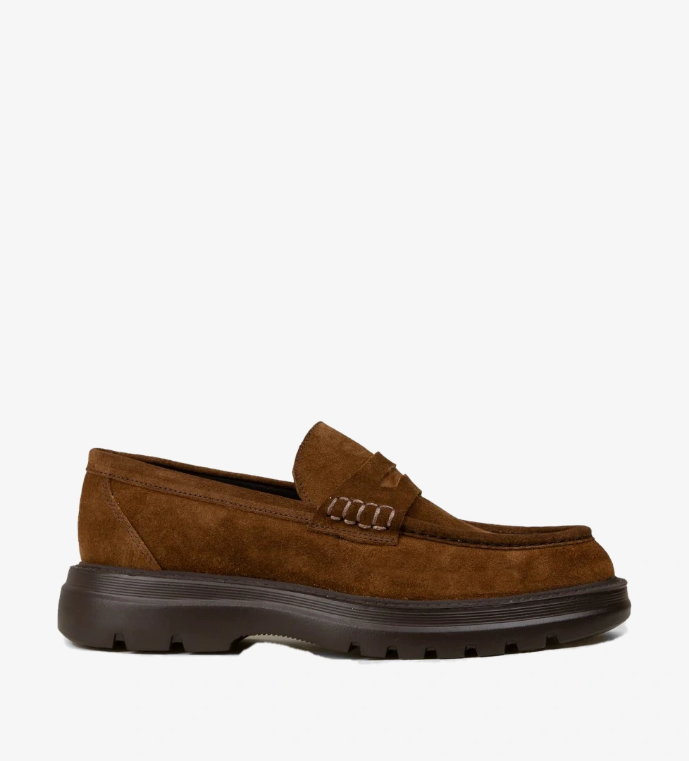 Erkek Hakiki Süet Taba Renk Loafer Ayakkabı