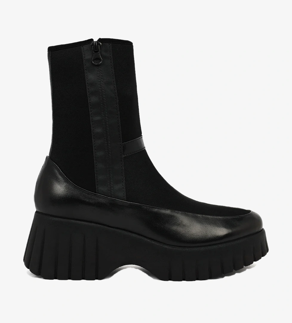 Derimod Siyah Derimod Fermuarli Kalin