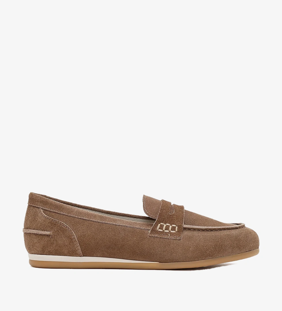 Kadın Vizon Süet Deri Loafer