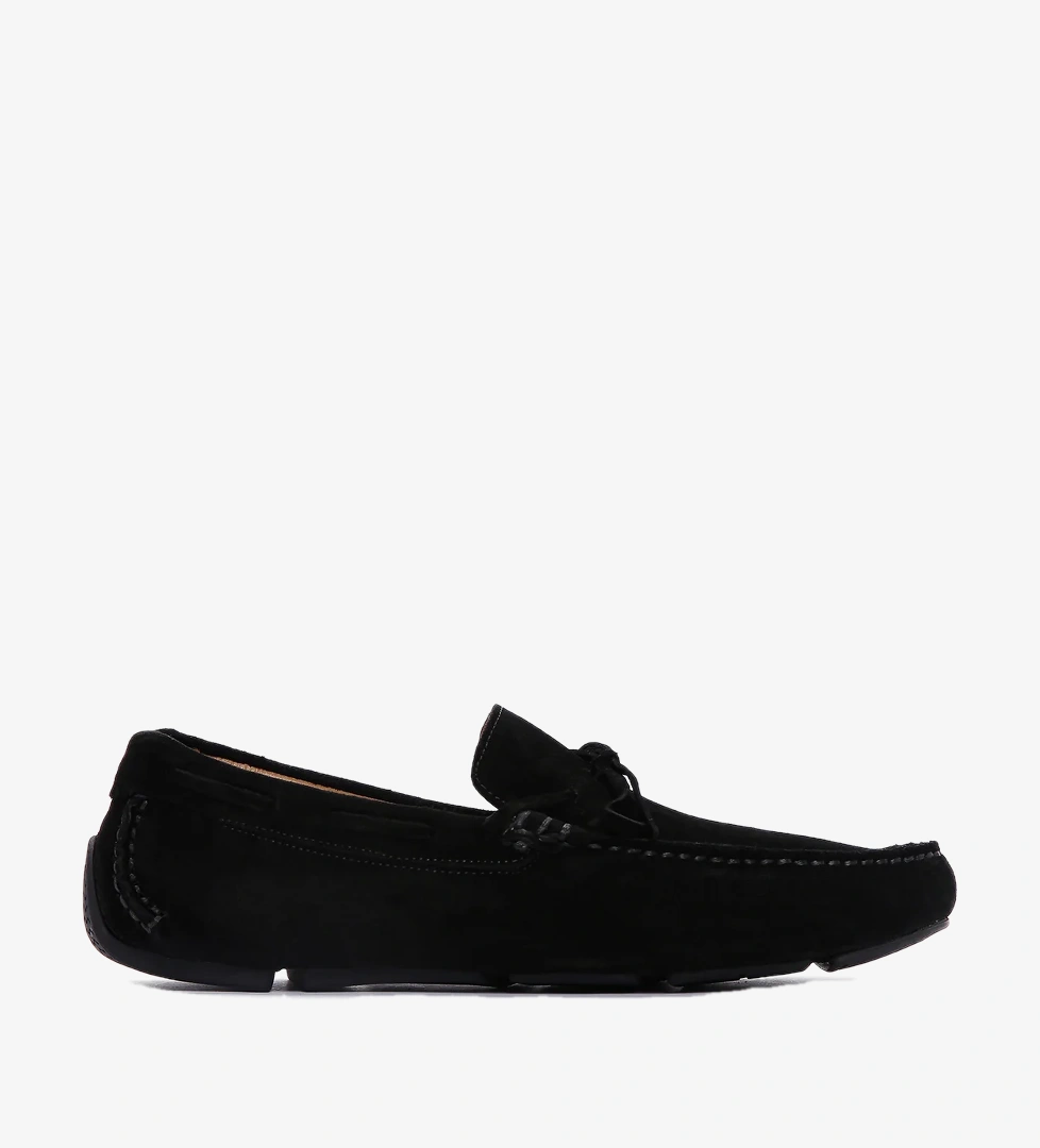 Erkek Siyah Süet Deri Loafer