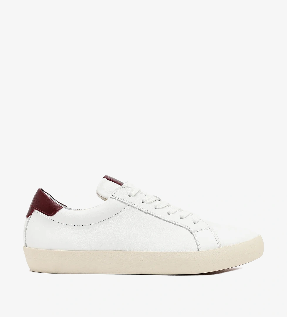 Kadın Beyaz Bağcıklı Deri Sneaker