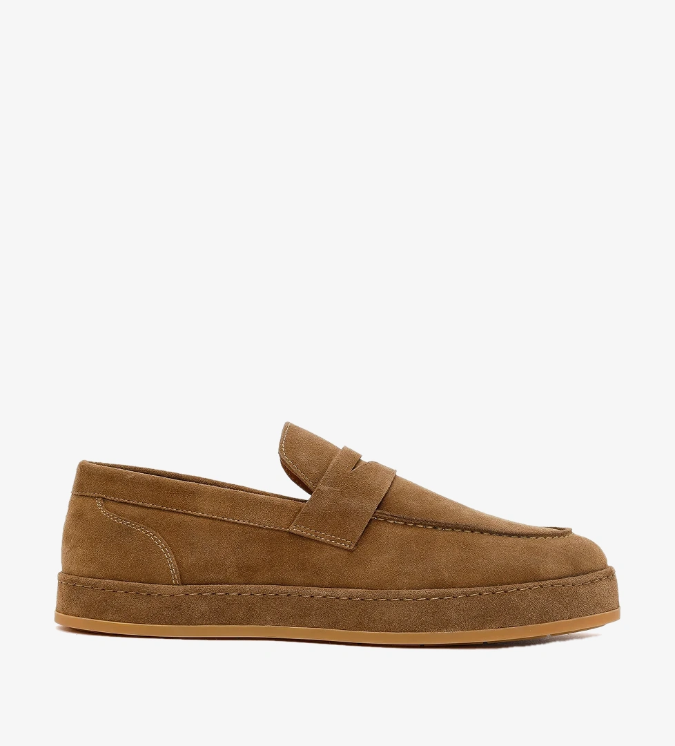 Erkek Taba Süet Deri Loafer