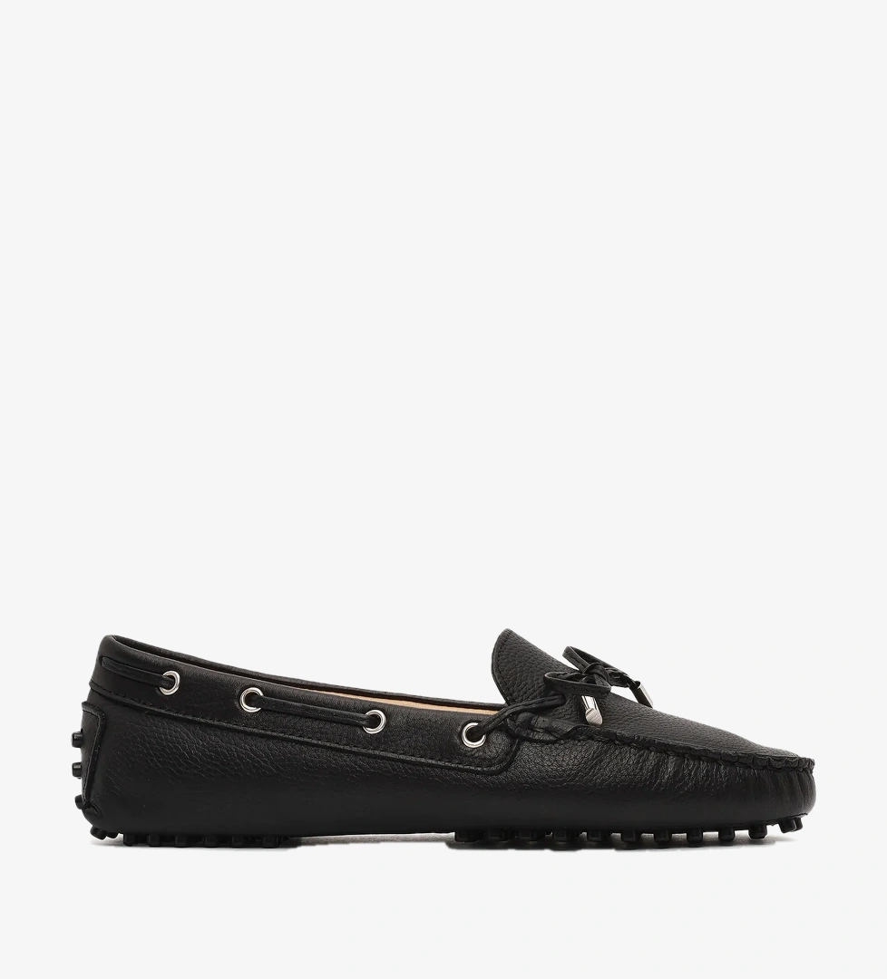 Kadın Siyah Deri Loafer