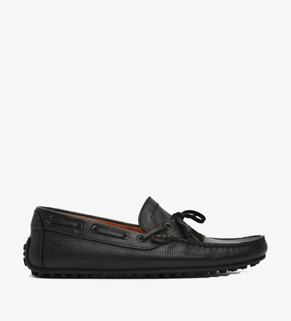 Erkek Siyah Püsküllü Deri Loafer