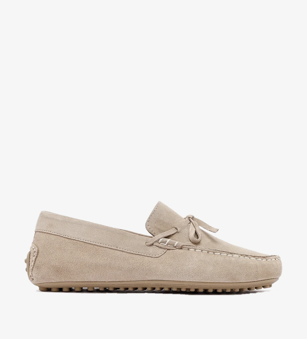 Erkek Bej Süet Deri Loafer