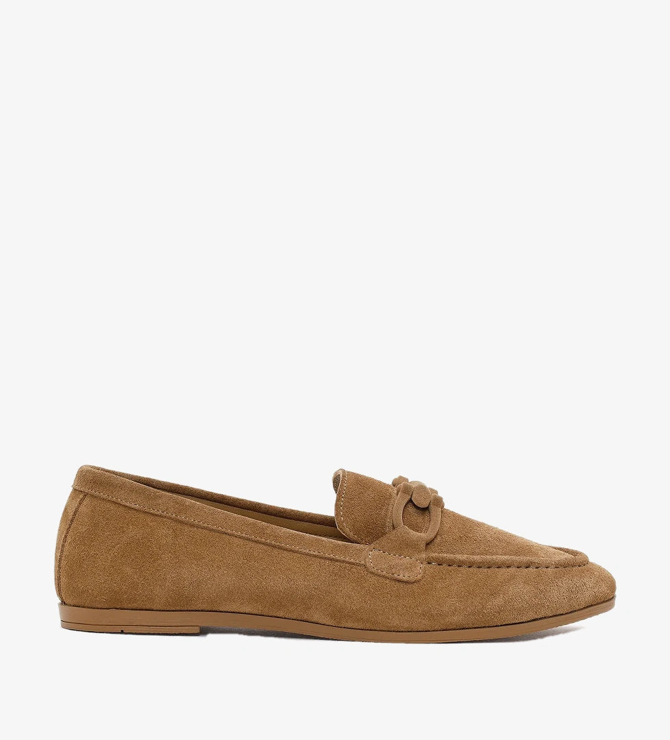 Kadın Taba Süet Deri Loafer