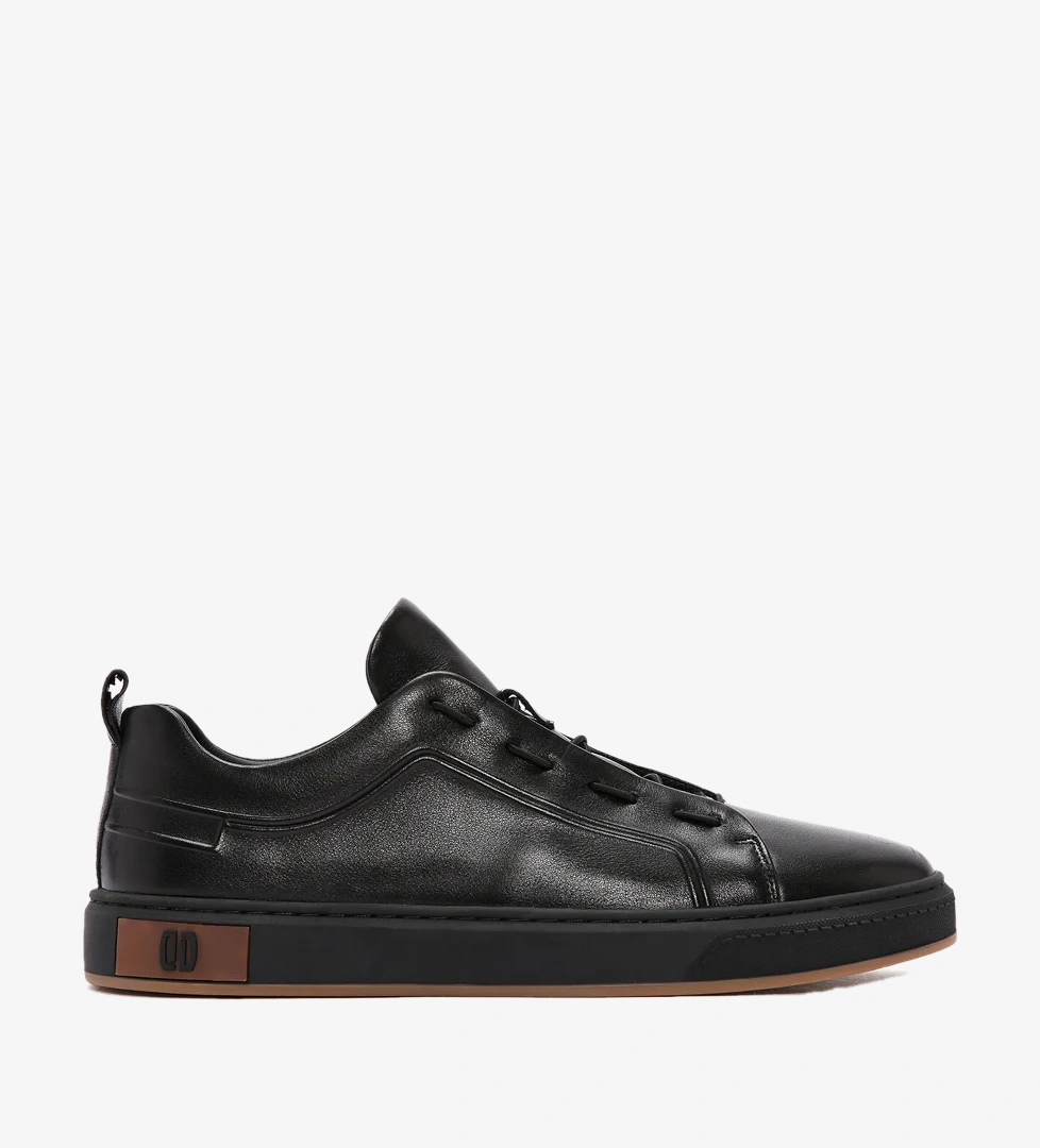 Erkek Siyah Deri Sneaker