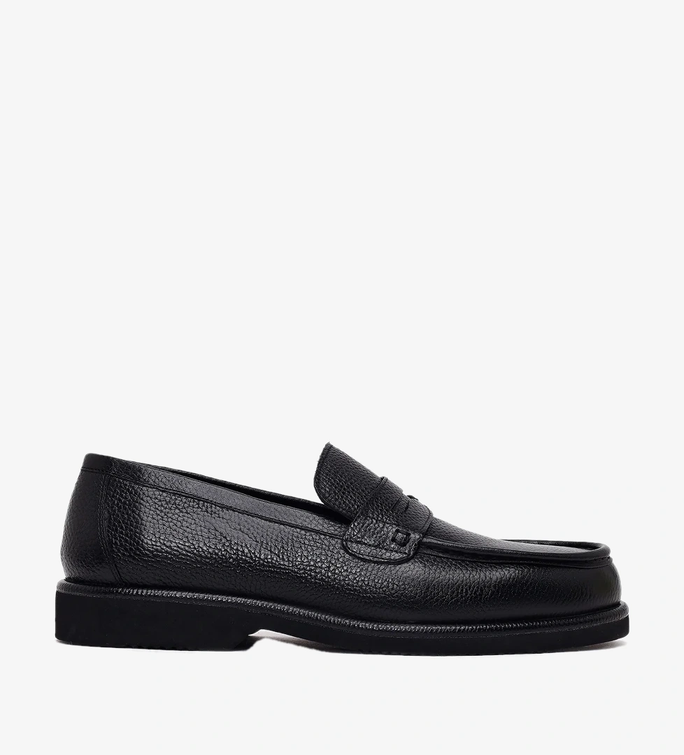 Erkek Siyah Deri Casual Loafer