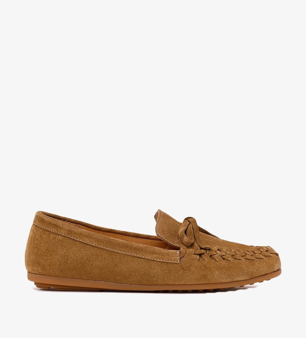 Kadın Taba Süet Deri Loafer