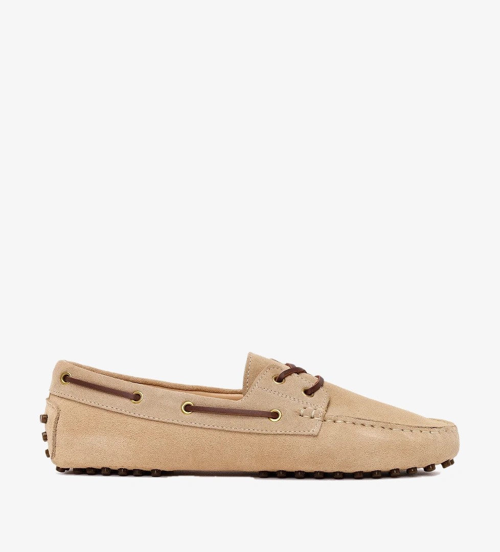Kadın Bej Süet Deri Loafer