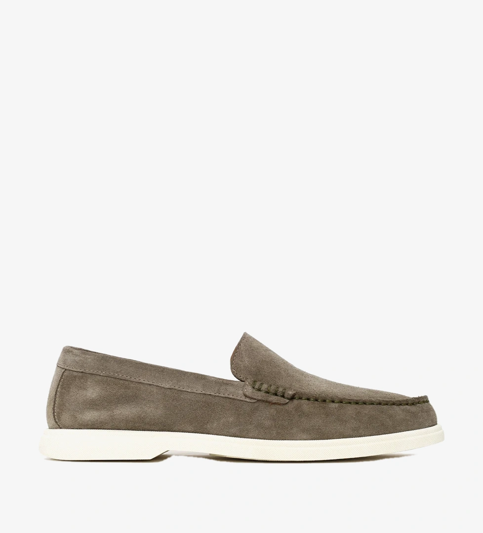 Erkek Mint Yeşili Süet Deri Loafer