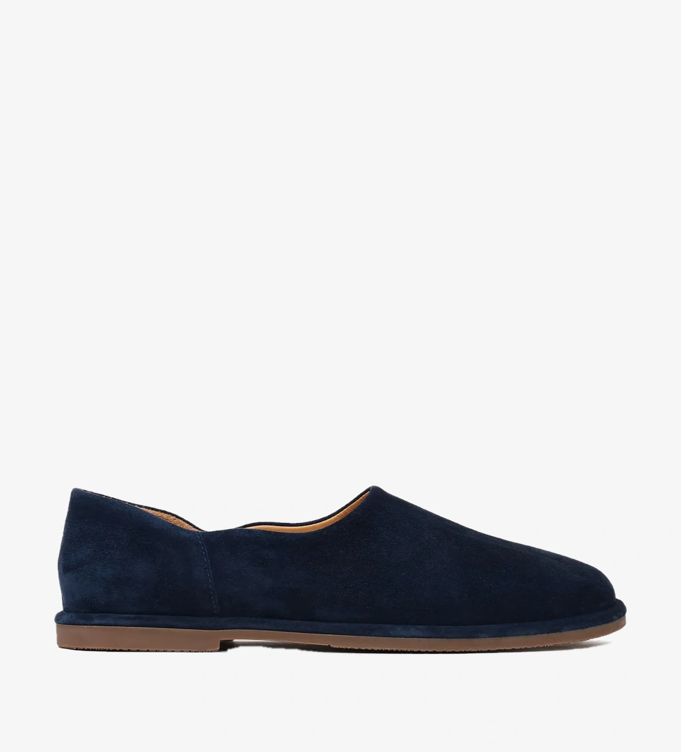 Erkek Lacivert Süet Deri Loafer