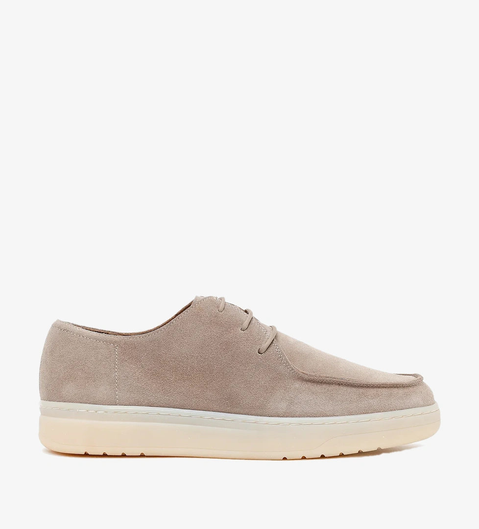 Erkek Bej Bağcıklı Süet Deri Casual Ayakkabı