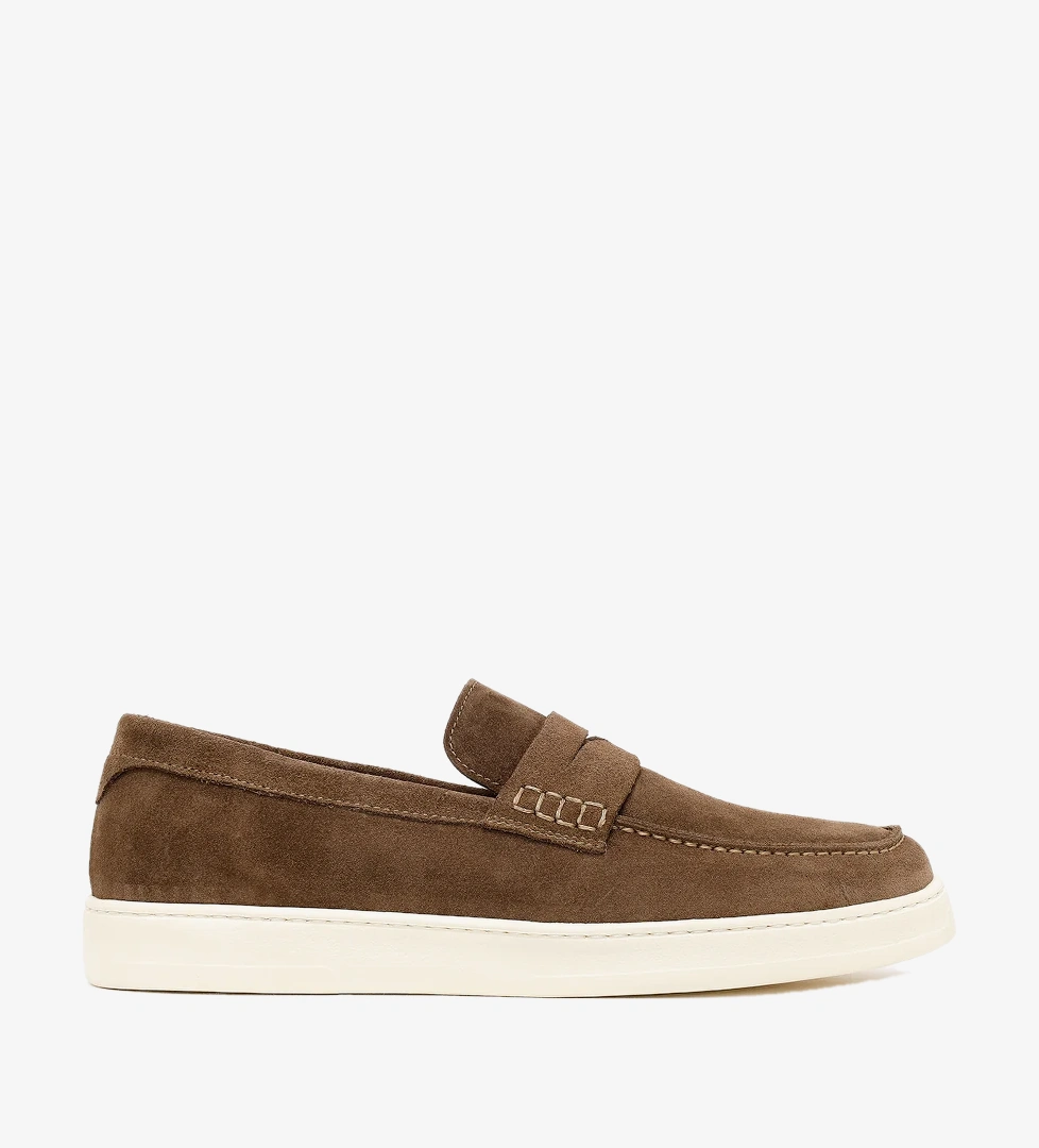 Erkek Taba Süet Deri Casual Loafer