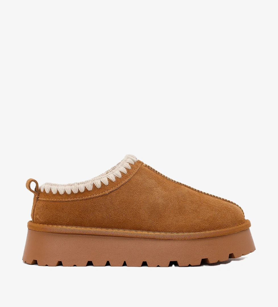 Derimod Kahverengi Camel Kalin Tabanli Teddy