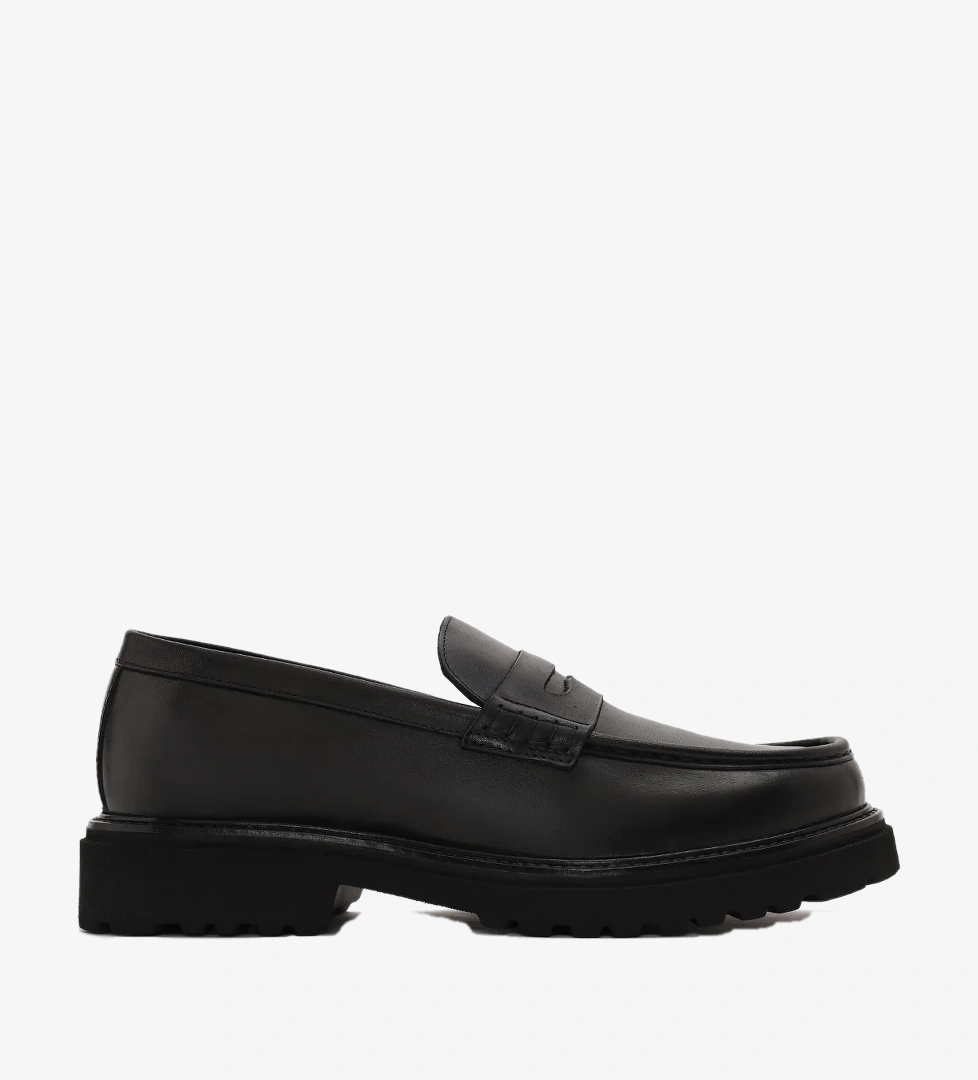 Erkek Siyah Deri Casual Loafer