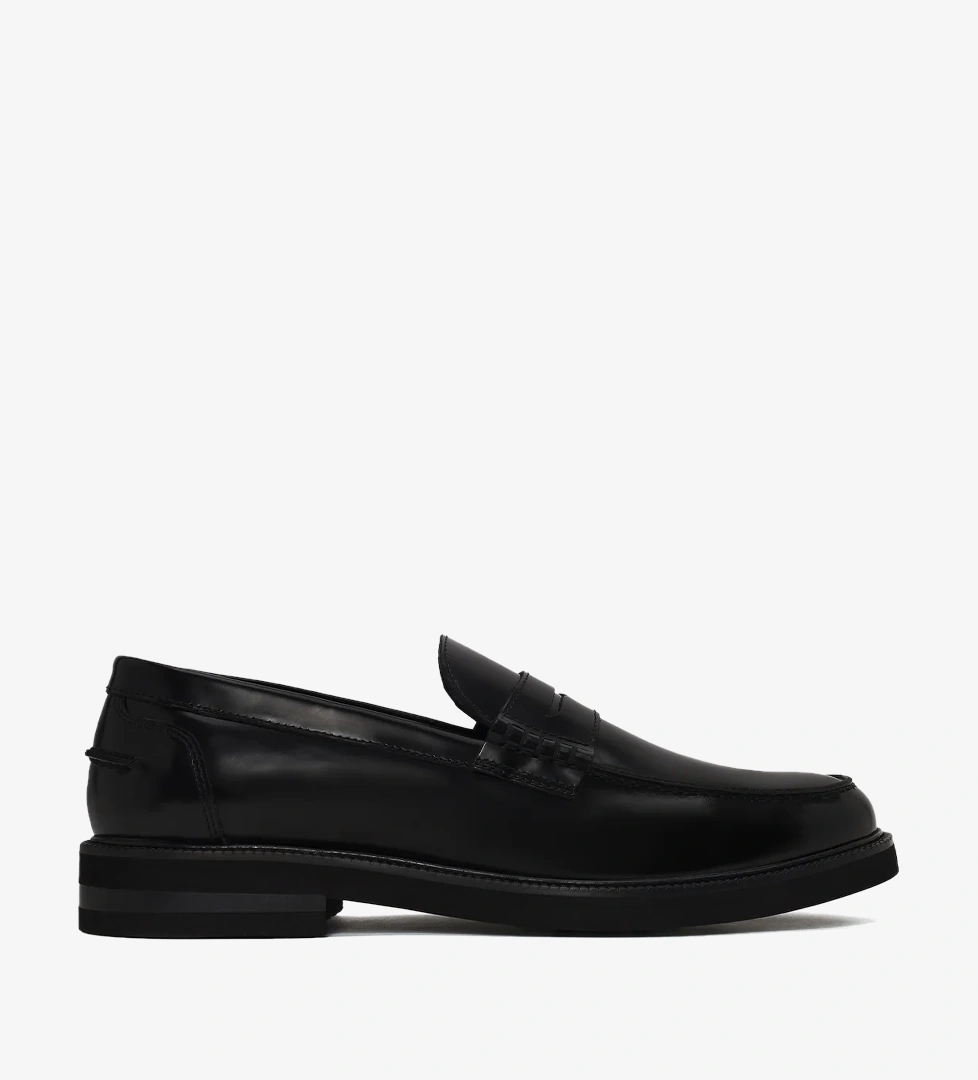 Erkek Siyah Deri Casual Loafer