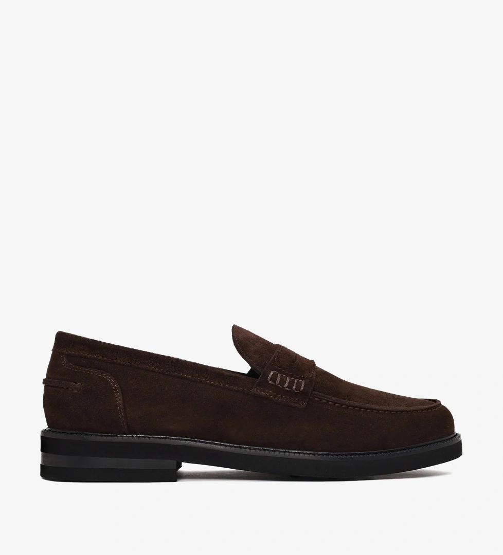 Erkek Kahverengi Süet Deri Casual Loafer