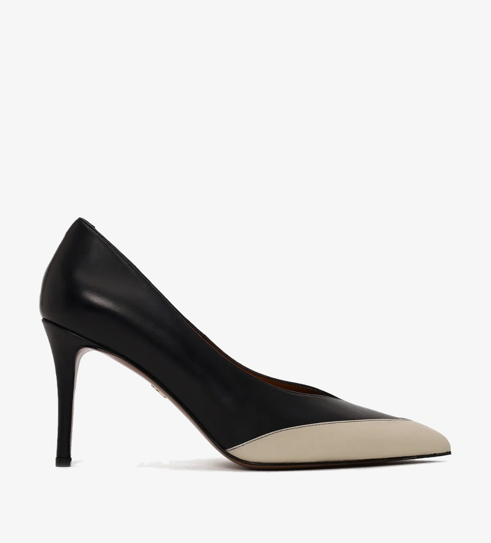 Kadın Siyah İnce Topuklu Deri Stiletto