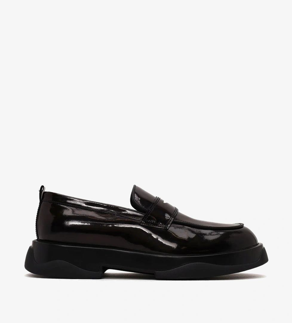 Erkek Bordo Kalın Tabanlı Deri Loafer