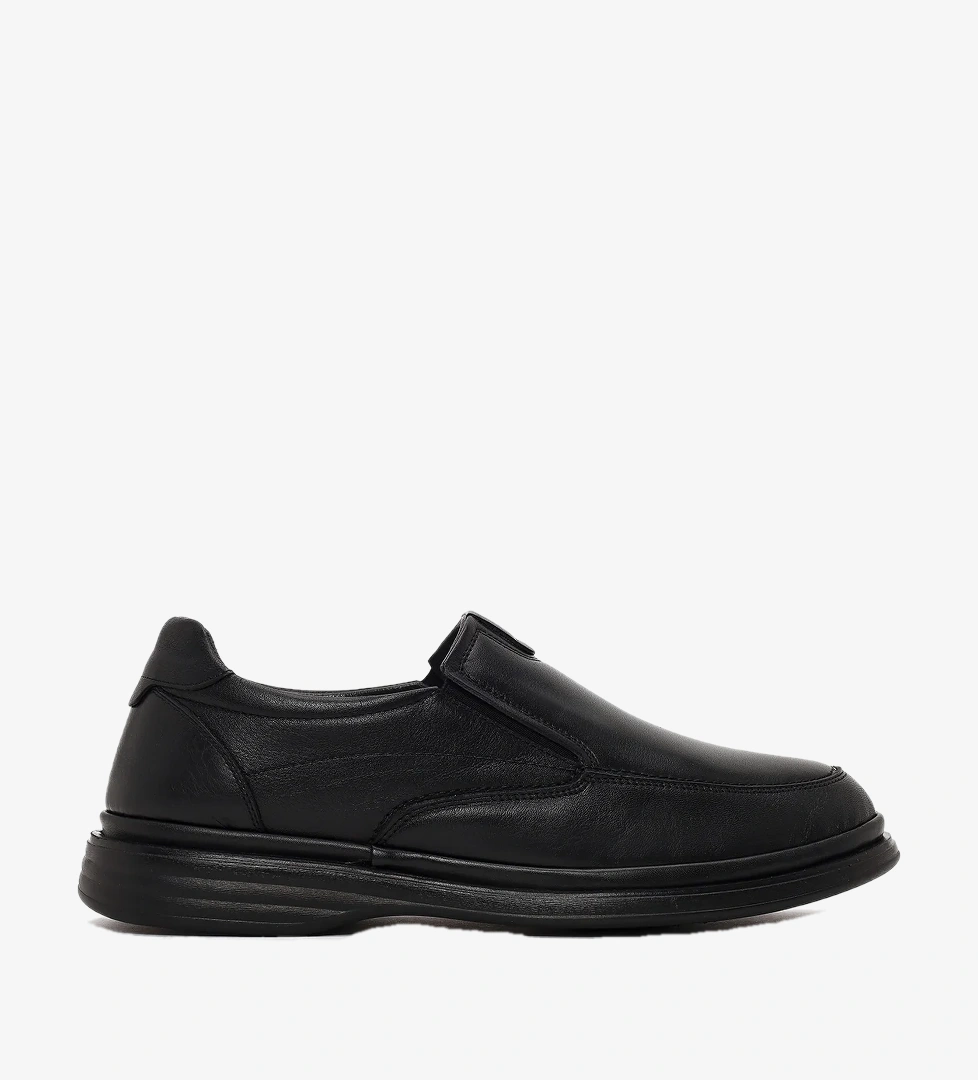 Erkek Siyah Deri Konfor Loafer