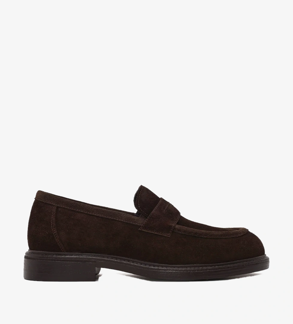 Derimod Black Erkek Kahverengi Süet Deri Loafer