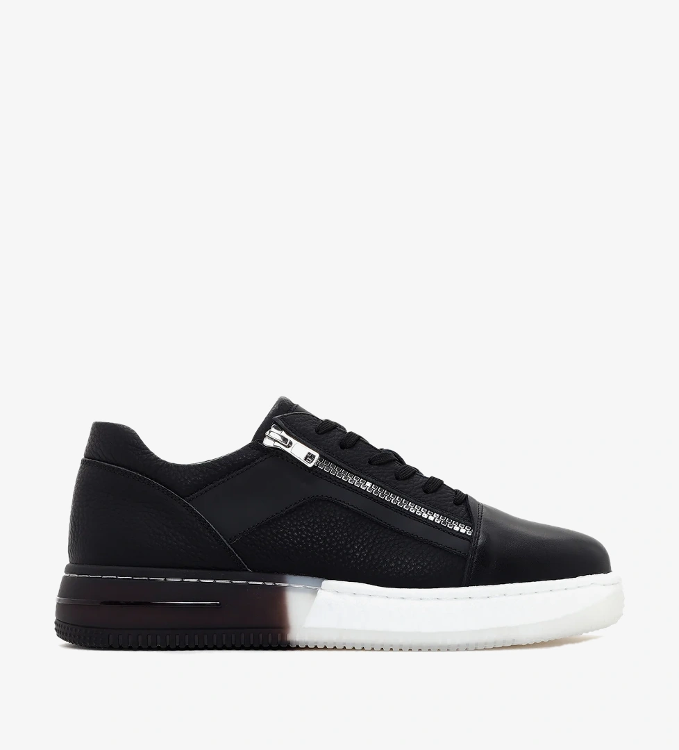 Derimod Derimod Erkek Siyah Kalın Tabanlı Deri Sneaker Derimod'da! Siyah - 1. görsel