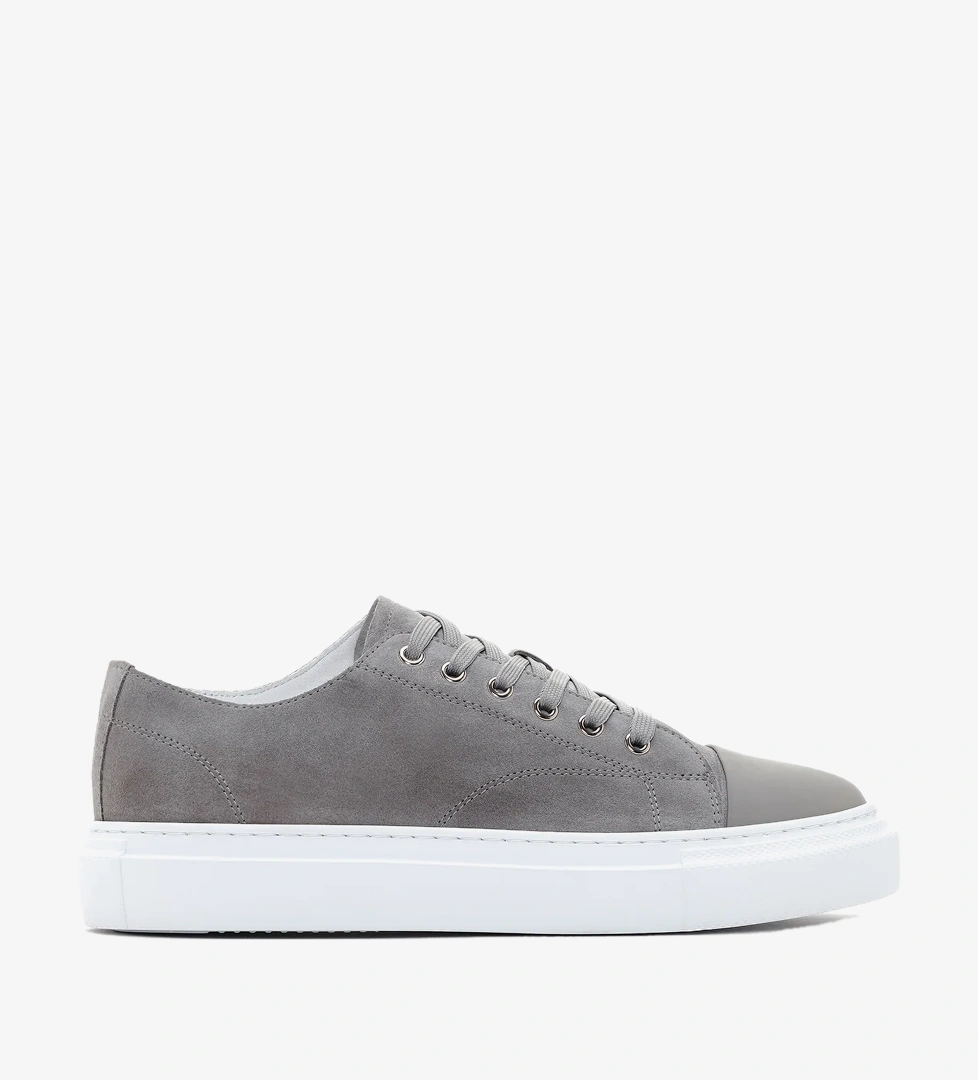 Derimod Derimod Erkek Gri Kalın Tabanlı Süet Deri Sneaker Derimod'da! Gri - 1. görsel