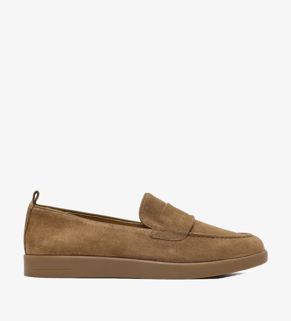 Kadın Taba Süet Deri Loafer