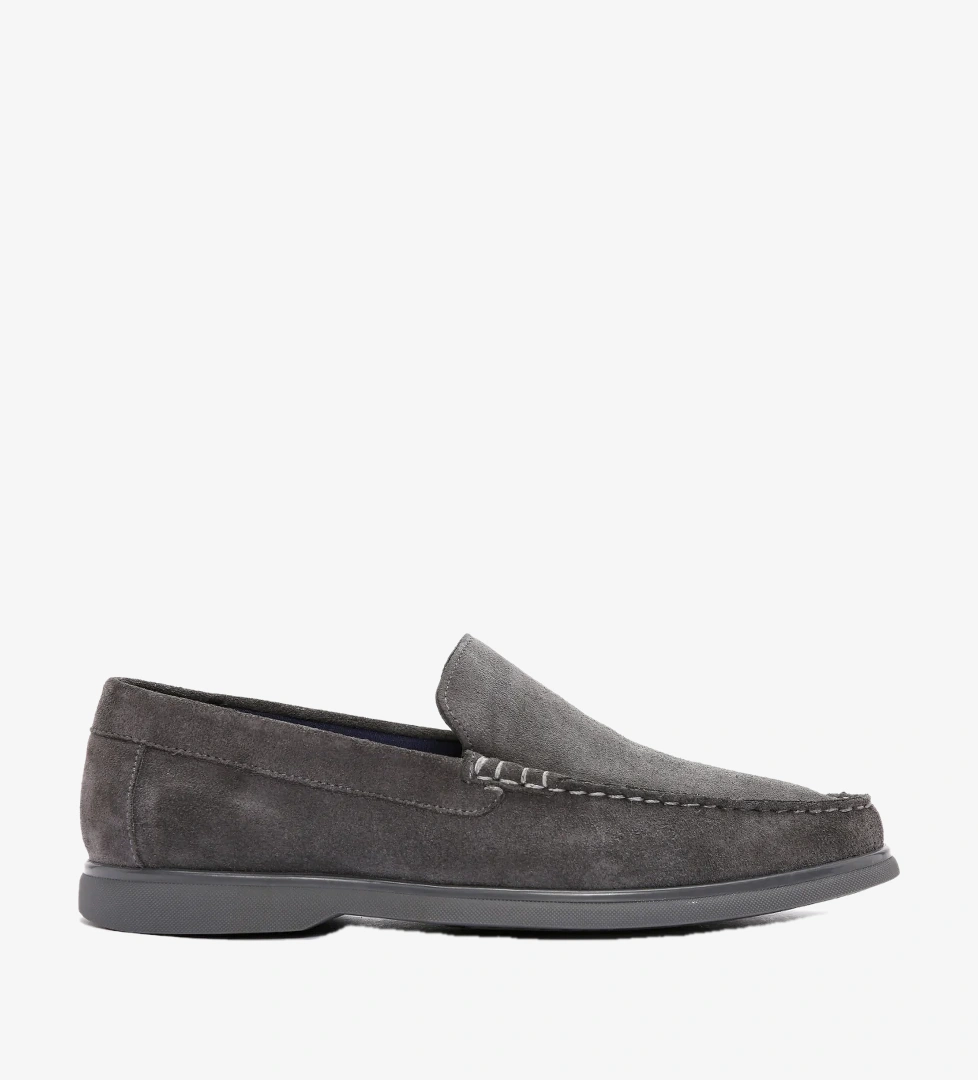 Derimod Fly Erkek Gri Süet Deri Loafer