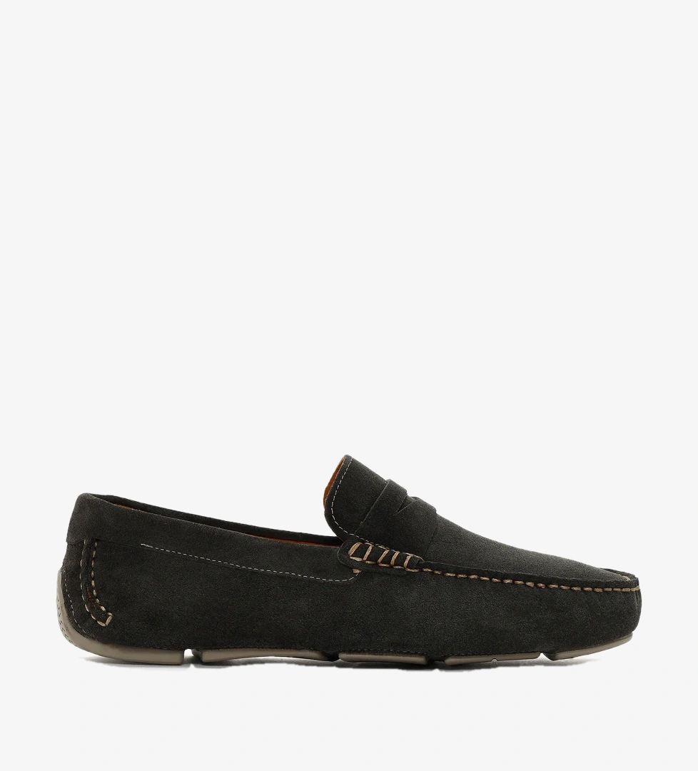 Erkek Haki Süet Deri Loafer