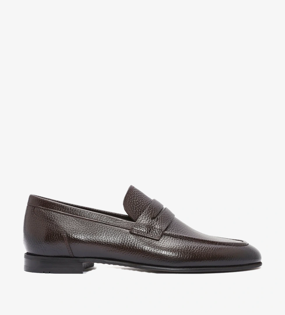 Erkek Kahverengi Deri Klasik Loafer
