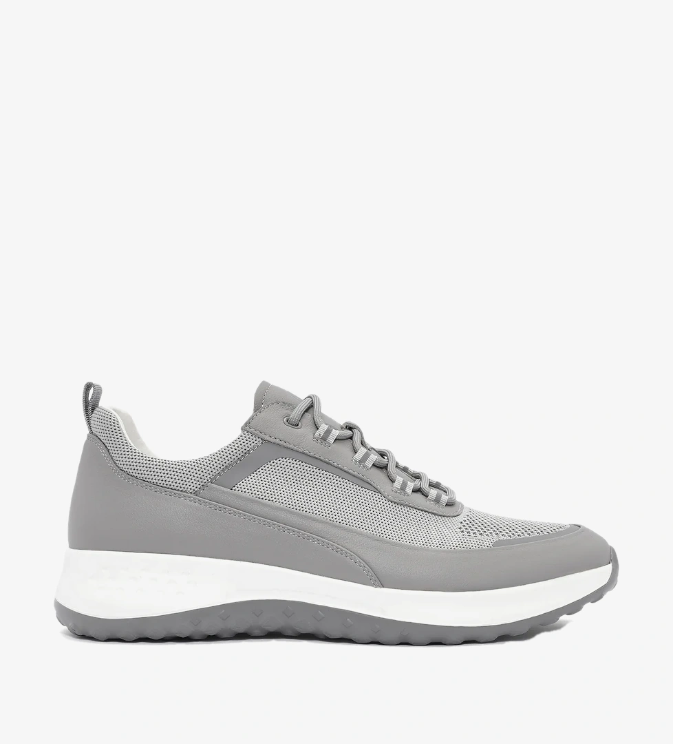 Erkek Gri Bağcıklı Kalın Tabanlı Sneaker