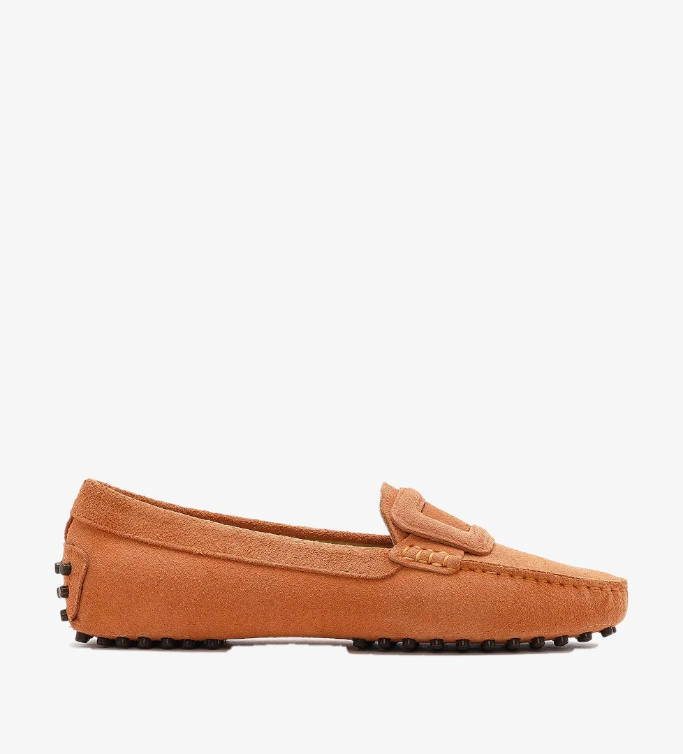 Kadın Turuncu Süet Deri Loafer