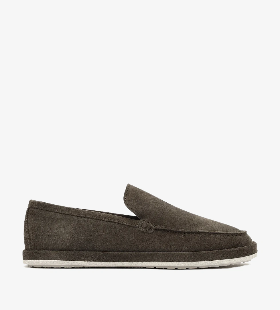 Erkek Haki Süet Deri Loafer