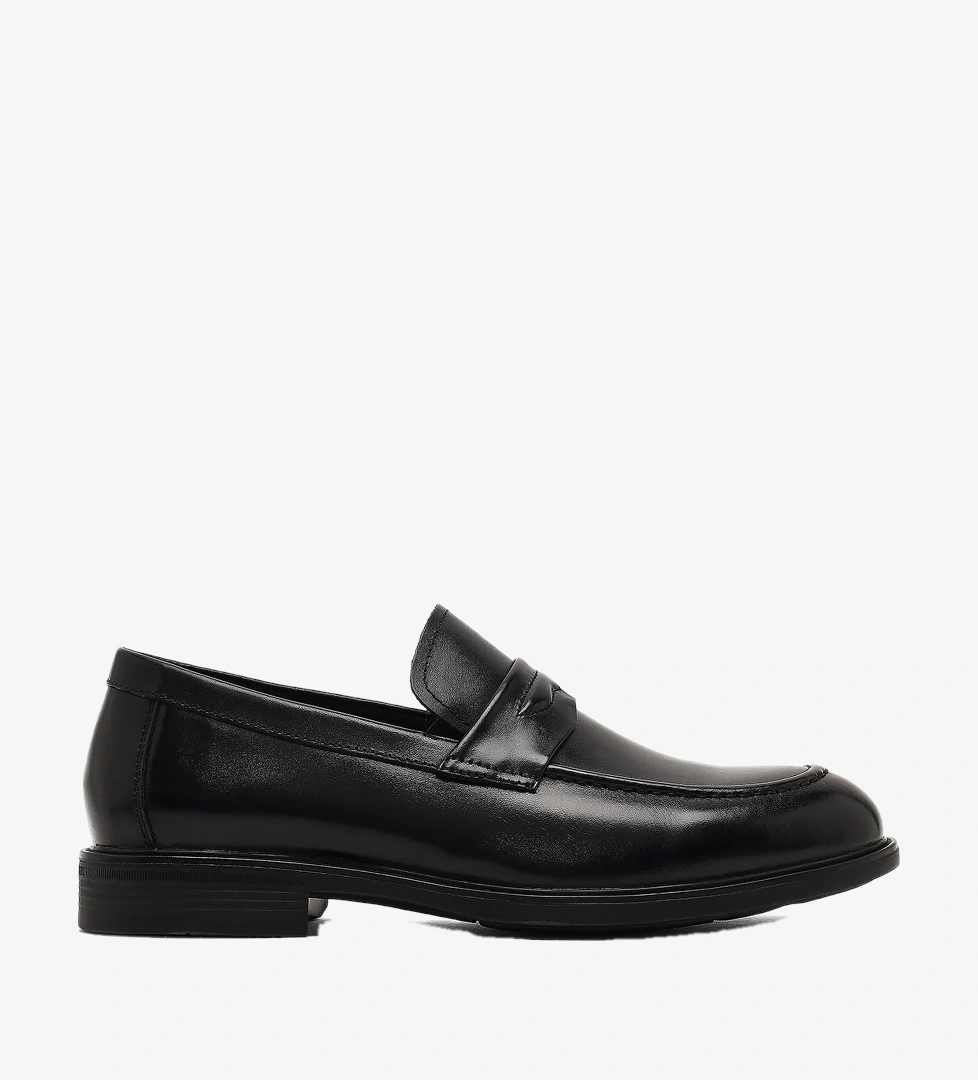 Erkek Siyah Deri Loafer