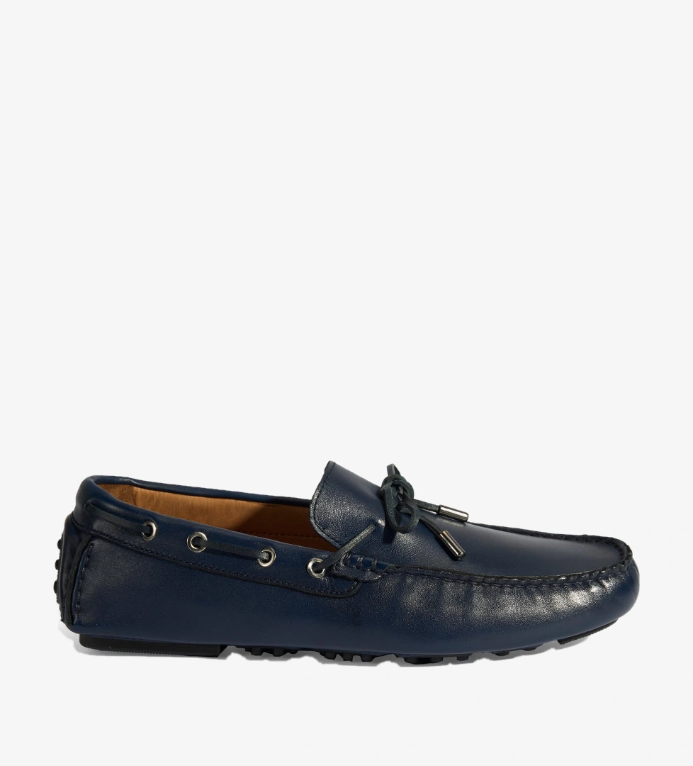 Desa Siyah Desa Bağcık Detayli Erkek Slip-On Deri Loafer