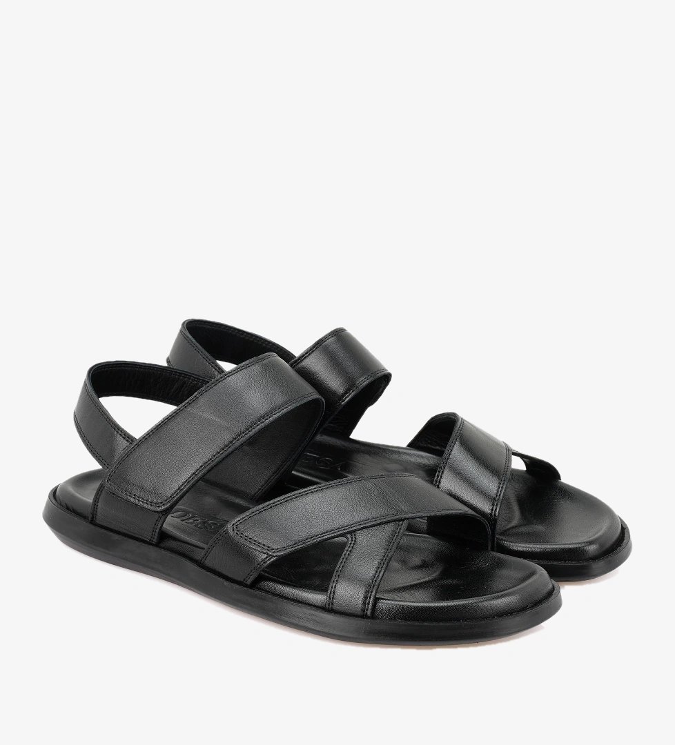 Erica Siyah Erkek Deri Sandalet