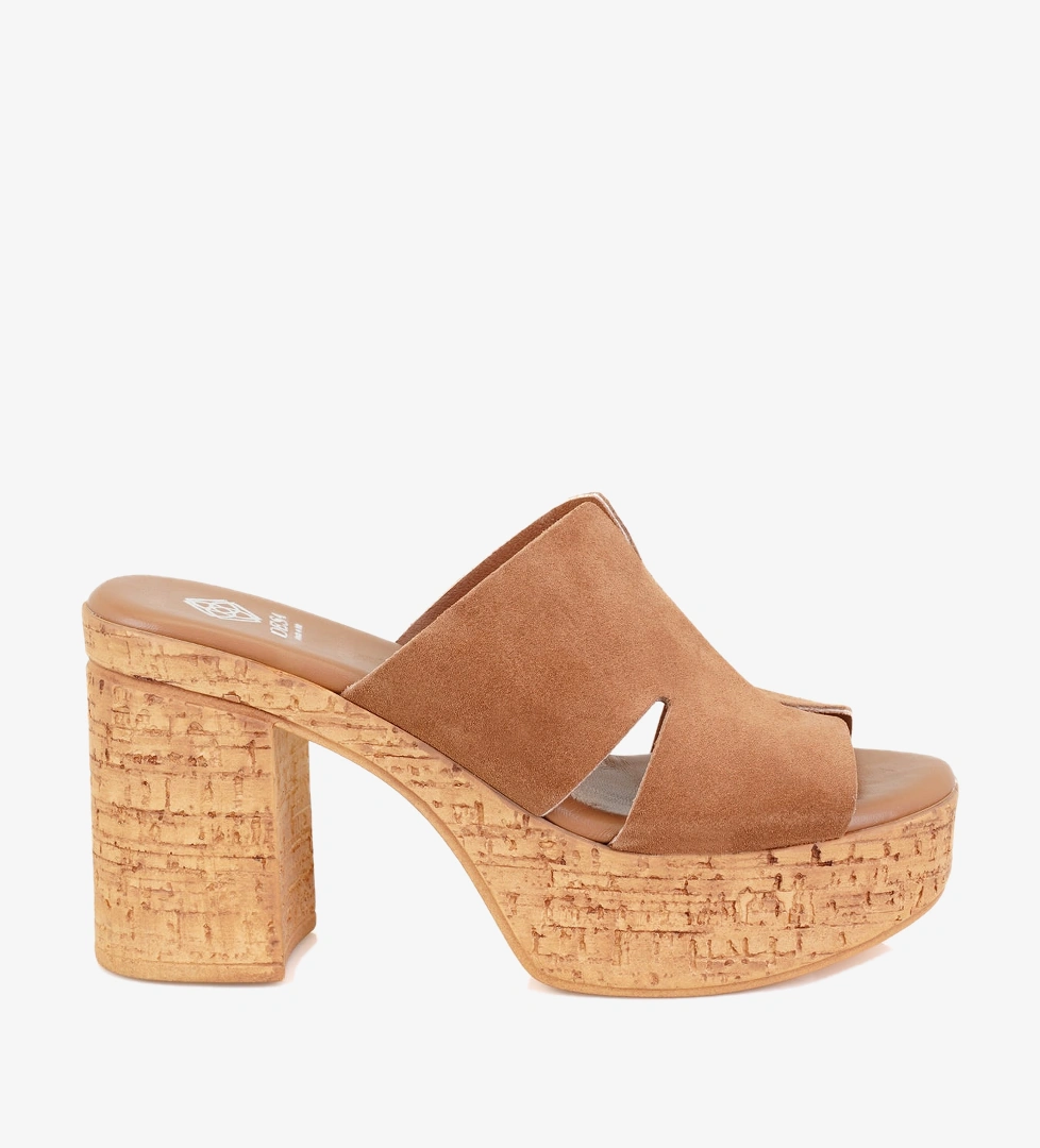 Desa Vizon Desa Deri Kadın Platform Topuklu Terlik