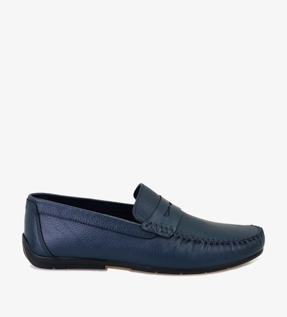 Kelvin Lacivert Erkek Deri Loafer