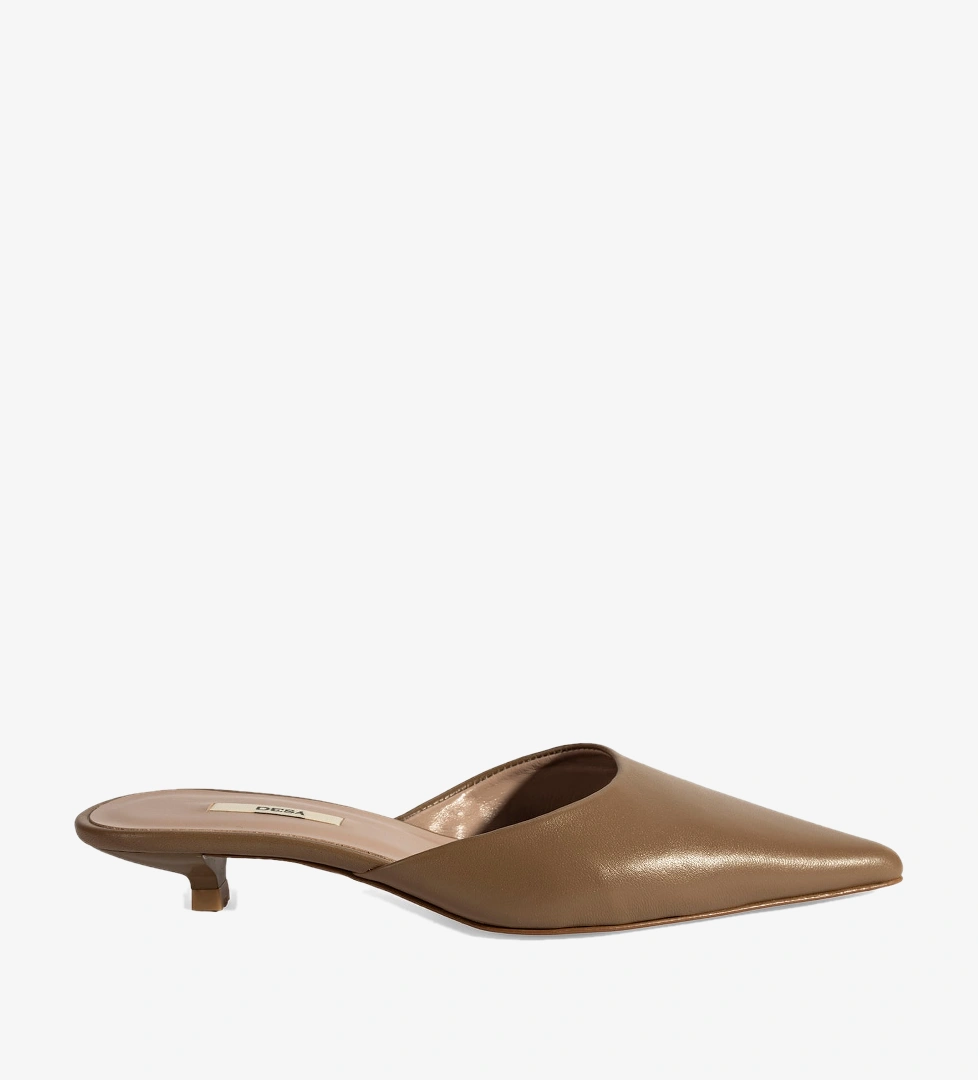 Desa Beyaz Desa Deri Kadın Topuklu Terlik