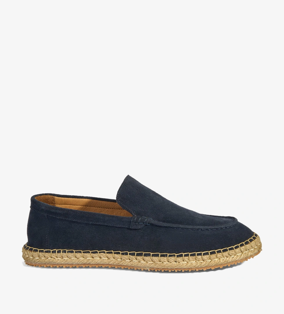Erkek Lacivert Slip-On Süet Espadril