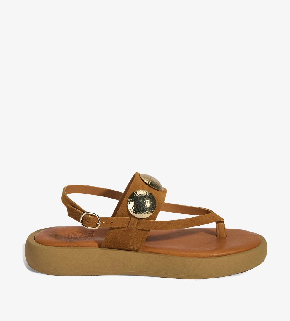 Desa Siyah Desa Metal Aksesuarli Kadın Ayarlanabilir Tokalı Süet Sandalet