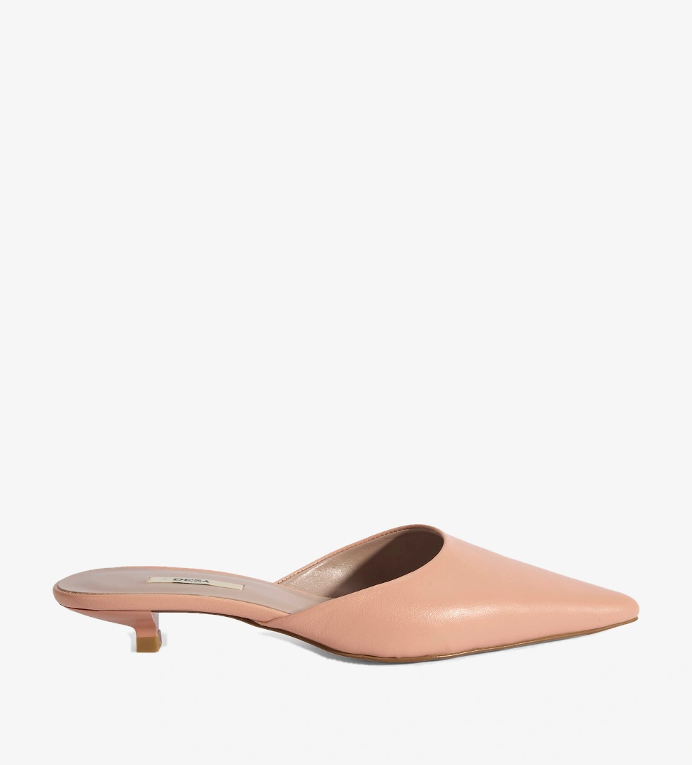 Desa Beyaz Desa Deri Kadın Topuklu Terlik