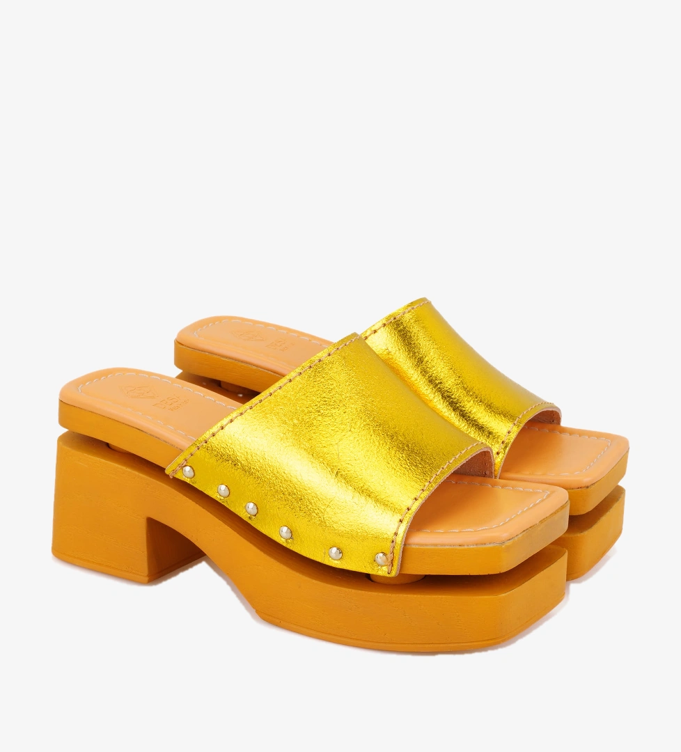 Desa Mavi Desa Deri Kadın Topuklu Terlik