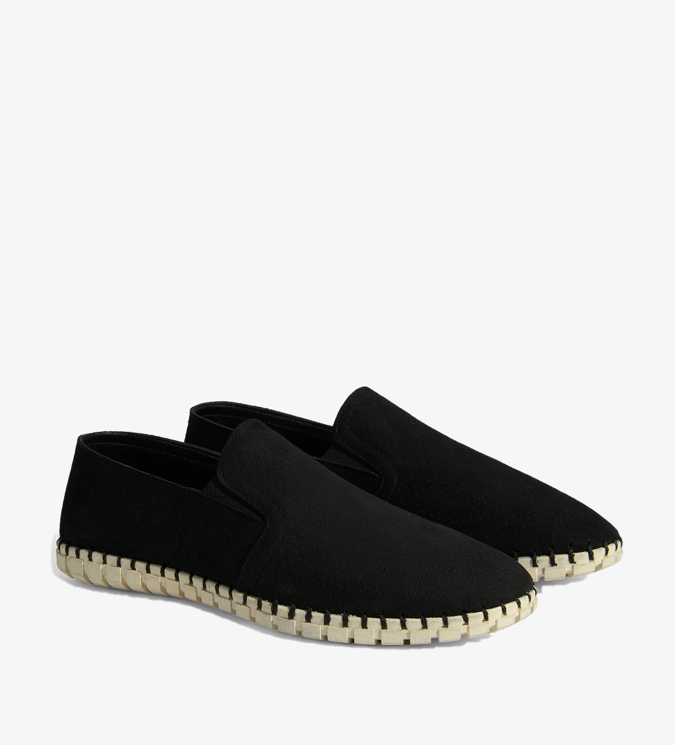 Dislina Siyah Erkek Deri Slip-On Günlük Ayakkabı