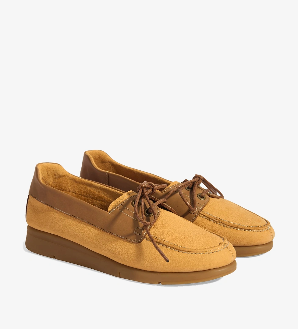 Desa Krem Desa Bağcık Detayli Kadın DesaComfort Nubuk Günlük Ayakkabı