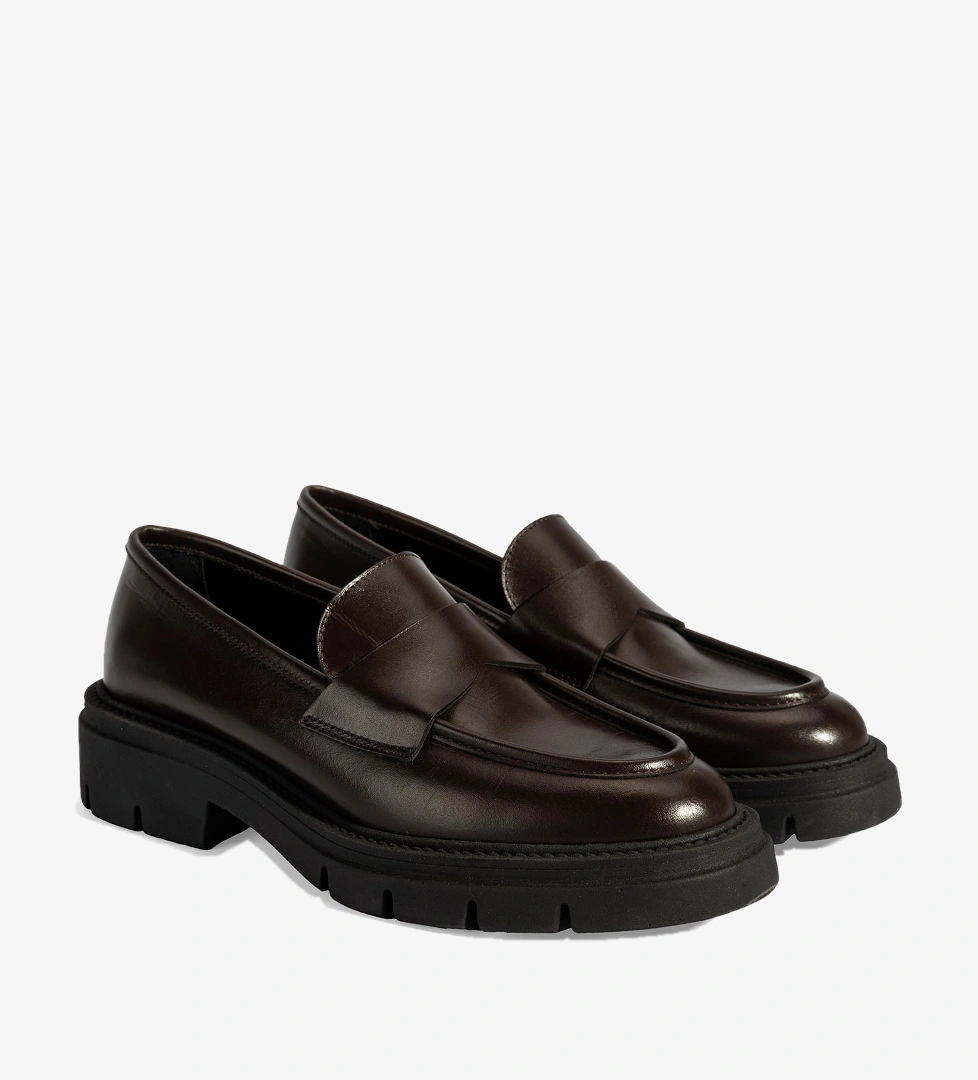 Kadın Kahve Deri Loafer