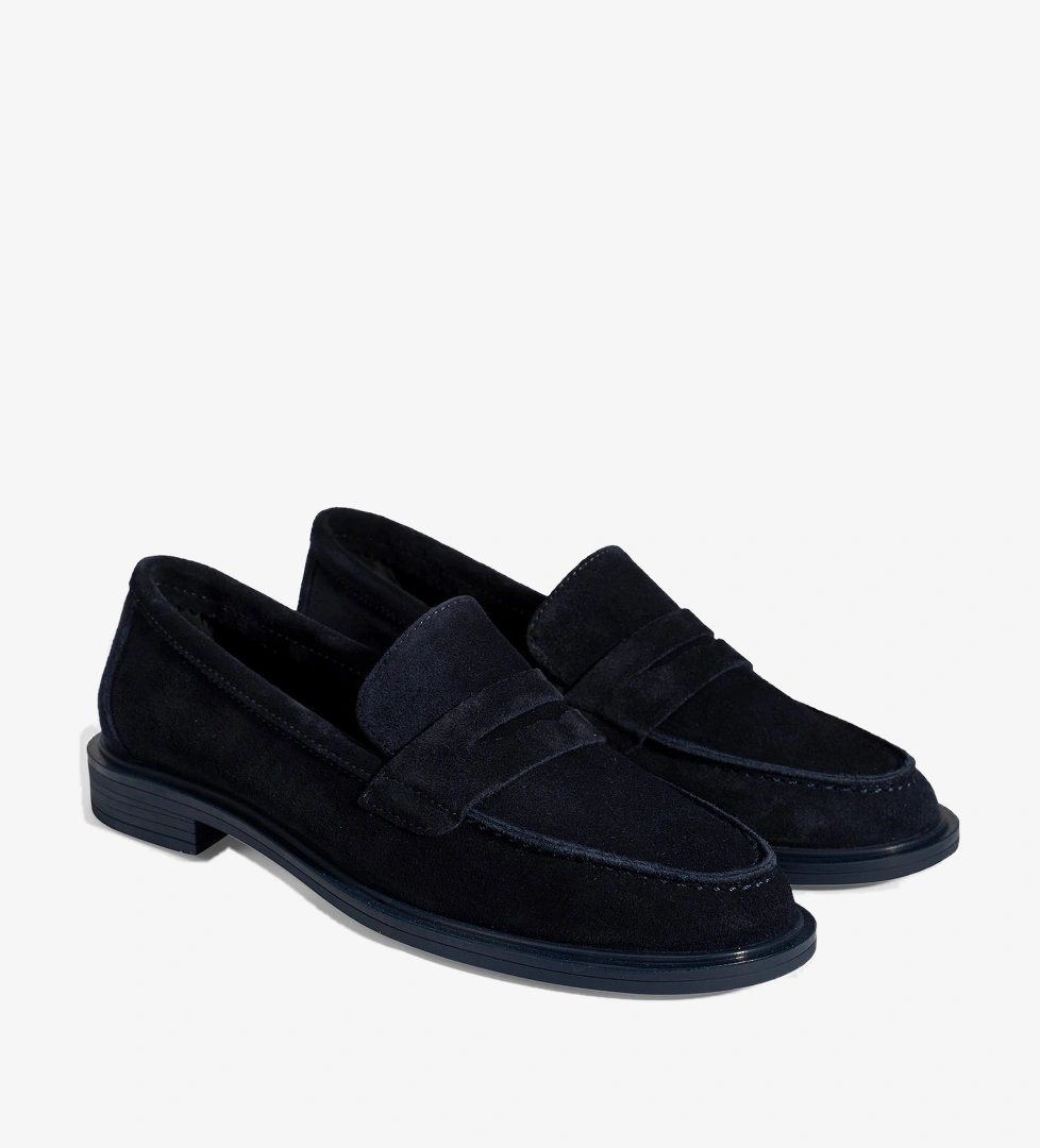 Kadın Lacivert Süet Loafer